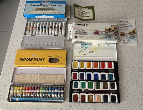 Vintage job lot watercolour - lot,