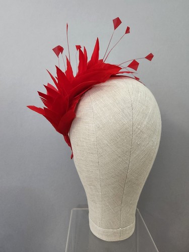 Red feather headband - red,