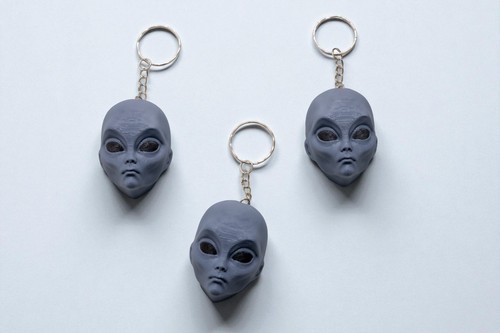 Alien head keyring keychain - keyring, 3d