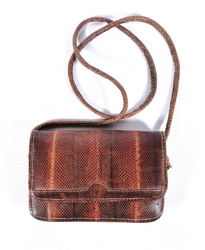 Vintage small brown lizard - brown, /