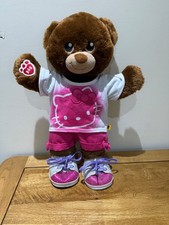 BUILD A BEAR BEAR FACTORY HELLO KITTY T-SHIRT SHORTS & PUMPS (BEAR NOT INCLUDED)