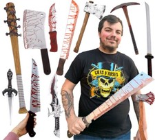 Super Realistic Halloween Weapons Movie Prop Fake Knife Pick Axe Costume Lot
