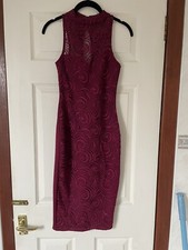 Lipsy London x Michelle Keegan Burgundy Dress Size 4 