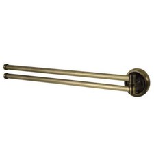 Double Swivel Towel Rail Holder Bar Antique Brass Wall Mounted