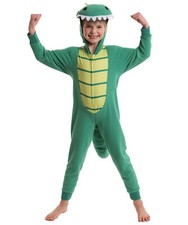 Green Dinosaur Kids Costume T-Rex Halloween Dress Up Outfit, includes Tail