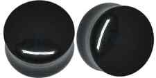 PAIR BLACK/WHITE/Clear Acrylic FLARED Flesh Ear PLUGS - CHOOSE COLOUR & SIZE!