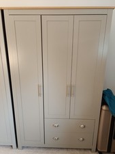 GFW Grey Lancaster Wardrobe with 3 Door and 2 Drawer Bedroom Furniture