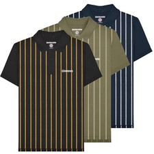 Mens Lambretta Classic Retro Pinstripe Mod Ska Casual Polo Sizes M to 4XL
