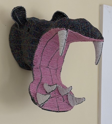 Hippo wall mounted - mounted, beaded