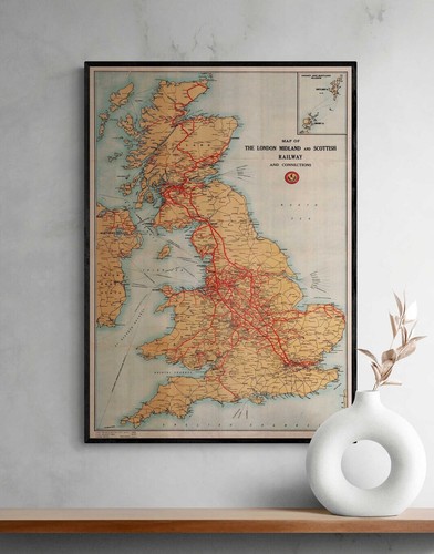 British railway vintage map - british,