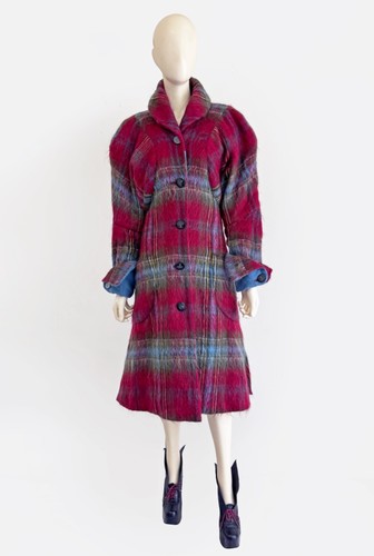 Tartan mohair pourpoint coat - mohair,