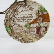 Crownford China Cottage of Content Collectible Plate Staffordshire Coloured