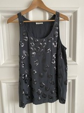 Whistles Grey Embellished Silk