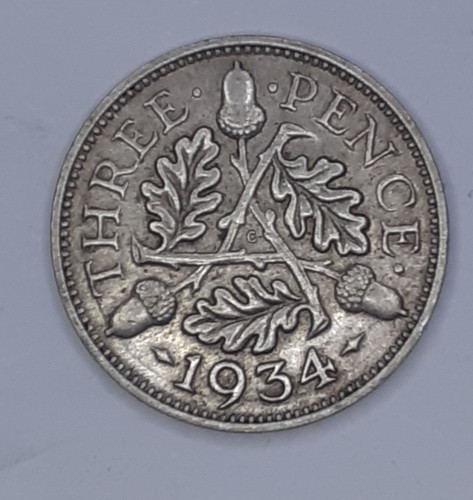 1934 three pence - three, george