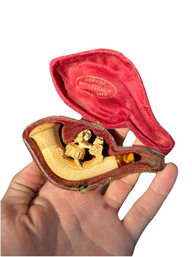 Unique carved meerschaum pipe - carved,