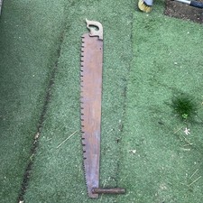 Antique Edwardian Two Man Lumberjack Saw - 46.5 Inches In Length