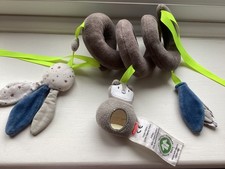 Kikadu Owl Truly Organic Baby Cot Pram Spiral Soft Activity Toy