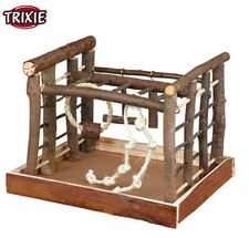 TRIXIE NATURAL WOODEN PLAYGROUND SMALL BIRD BUDGIE PARAKEET GYM CAGE STAND 5661