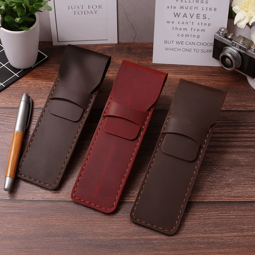 Leather pen bag - bag, vintage