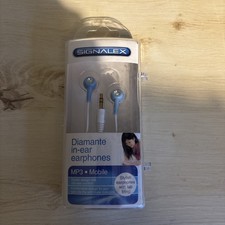 Signalex diamante in-ear Blue Earphones with bling! MP3-Mobile BNIB