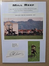 GEOFF LEWIS HORSE RACING LEGEND HAND-SIGNED MILL REEF PHOTOCARD (3)