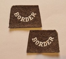 Pair WW1 Great War Border Regiment Cloth Shoulder Titles / Slip-ons