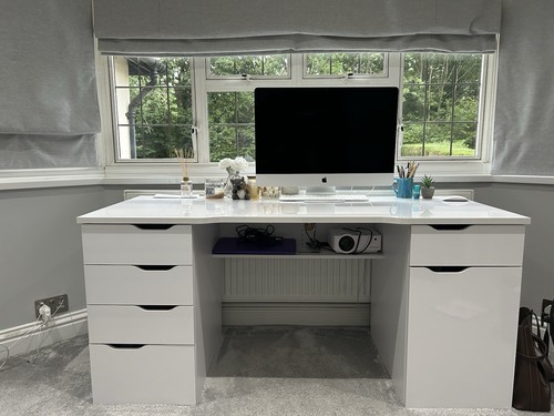 Ikea white gloss - gloss, desk