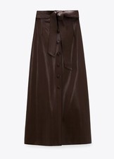 Zara Women Faux Leather Midi