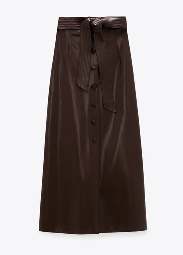Zara women faux leather midi - zara,