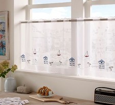 Seaside Design Cafe Curtain Panel white ready to hang 