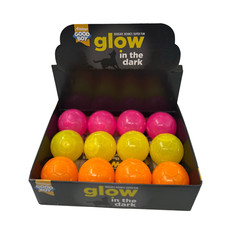 Good Boy Glow in the Dark Squeak Ball Bouncy Squeaky Tennis Size Throw Fetch
