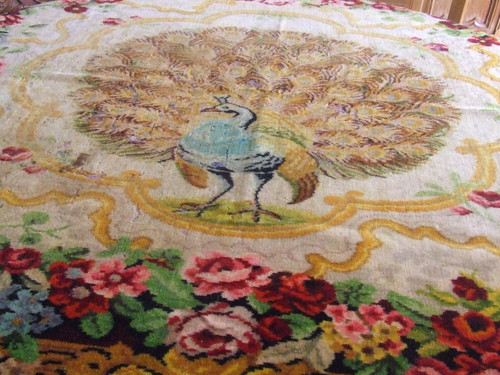 Vintage chenille table cloth - chenille,