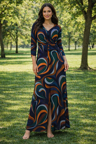 Nwt navy patterned maxi - , dress