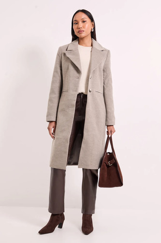 Wallis oatmeal coat womens - coat,