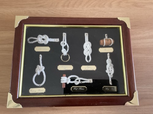 Framed nautical knot display - nautical,