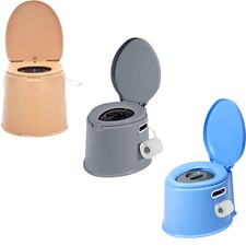 6L LARGE PORTABLE TOILET POTTY LOO CAMPING CARAVAN PICNIC FESTIVAL - BLUE/COFFEE