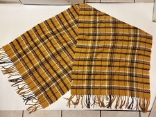 Af7) Women Scarf Mustard Colour With Black And White Stripes