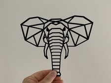 Geometric Elephant Head Animal Wall Art Decoration Hanging Polygonal