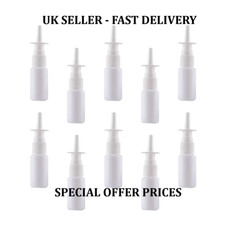 10ml White Empty Nasal Pump Spray Plastic Bottle Refillable  Fine Mist UK Seller