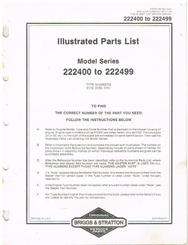 Briggs stratton cyl 222400 - briggs, 1-cyl