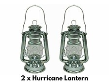 2 x Hurricane Storm Paraffin Oil Lamp Lantern Camping Oil Light Metal Emergency
