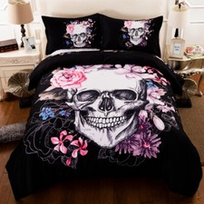 Gothic Skull Flower Duvet