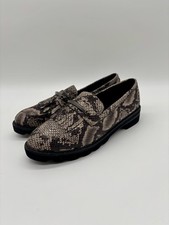 Moda In Pelle Brown Faux Leather Snake Print Loafers - EU 41 / UK Size 8