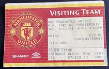 Manchester United v Newcastle United 8/11/1998 Treble Winning Season