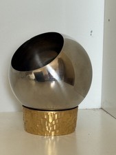 Rare VINERS 'Stuart Devlin' Stainless Steel and Gilt Salt Bowl