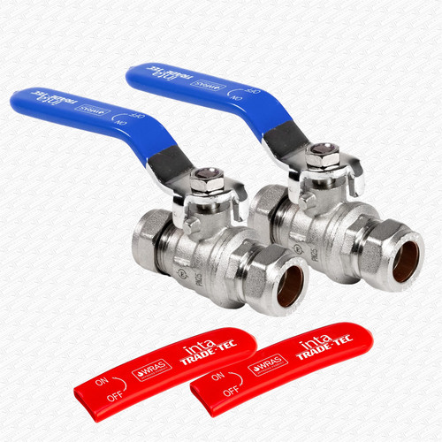 Pair 15mm lever valves - 15mm,