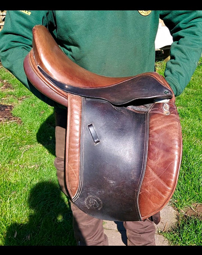 Brown leather saddle for - ,