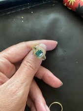 Beautiful 18k Gold Real Emerald And 54 Real Diamond Ring