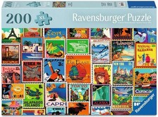 Ravensburger Feel Well & Puzzle & Board - Travel Stamps, 200 piece for Adults a