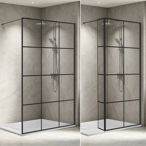 Walk black grid shower - black,